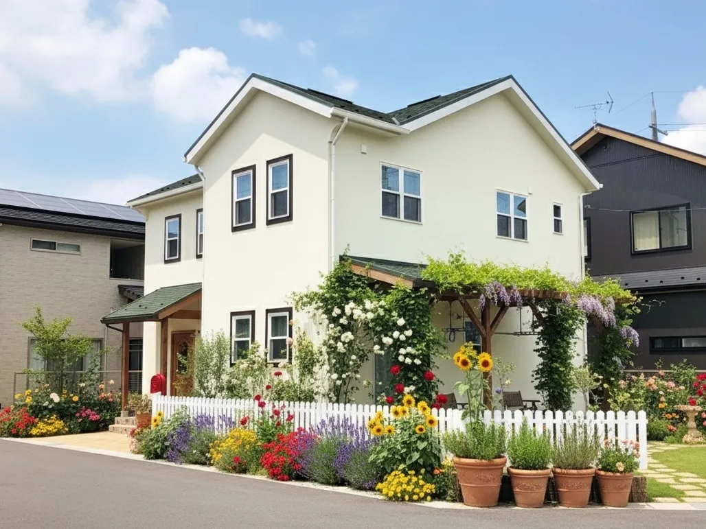 緑の屋根と窓飾りがお洒落かわいい！